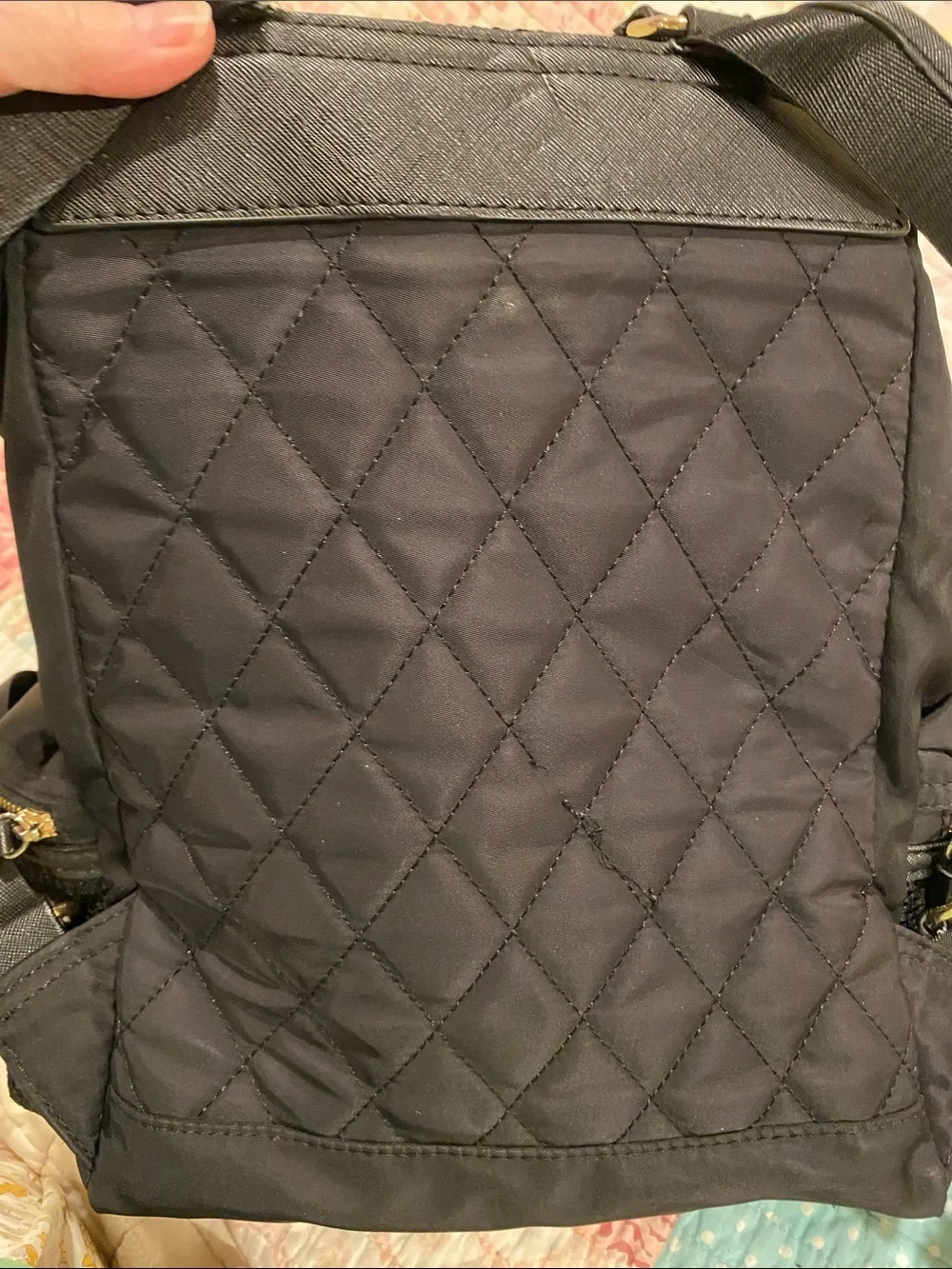 Prune Black Backpack with Gold-Tone Accents